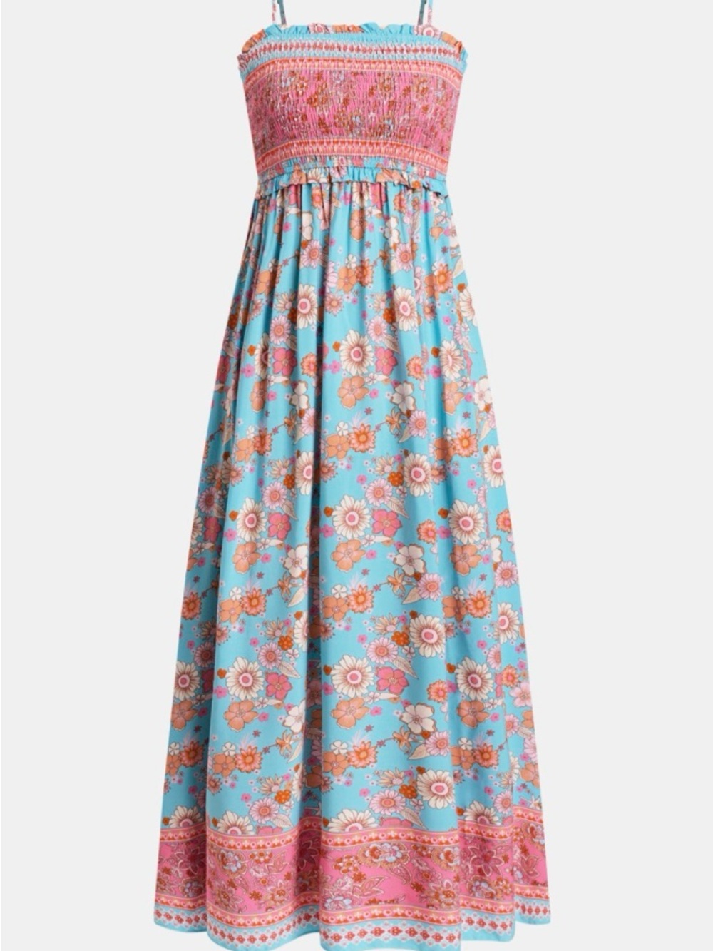 Cupshe Floral Maxi Dress in Blue and Pink